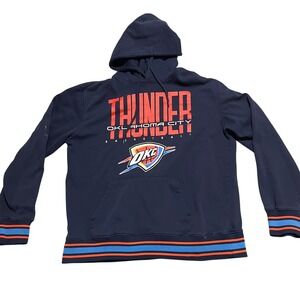 Oklahoma City Thunder Basketball‎ Hoodie Navy Blue Orange Blue Stripe Men's